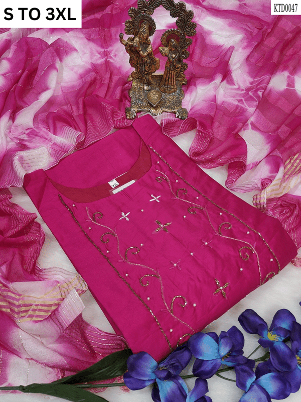 HEAVY MUSLIN COTTON SOFT KURTA DUPATTA S TO 3XL - DESIGN 35 - VASTRA COLLECTION