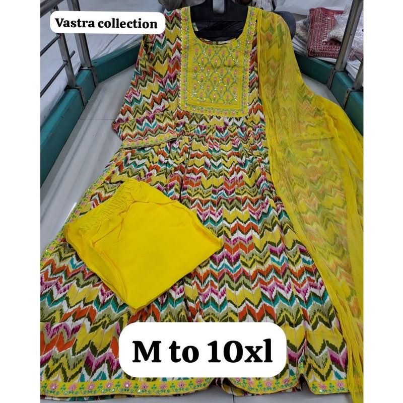 HEAVY NAIRACUT KURTA PANT DUPATTA S TO 10XL - DESIGN 6 - VASTRA COLLECTION