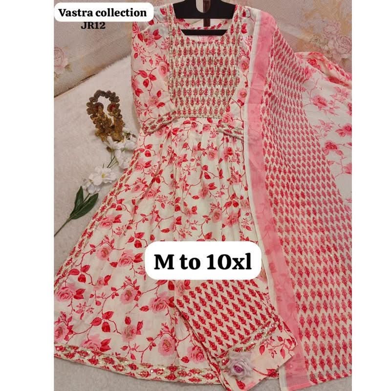 HEAVY NAIRACUT KURTA PANT DUPATTA S TO 10XL - DESIGN 8 - VASTRA COLLECTION